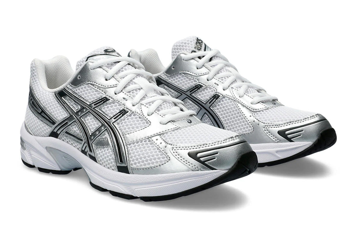 Retro Runner Sneakers – White, Silver & Black